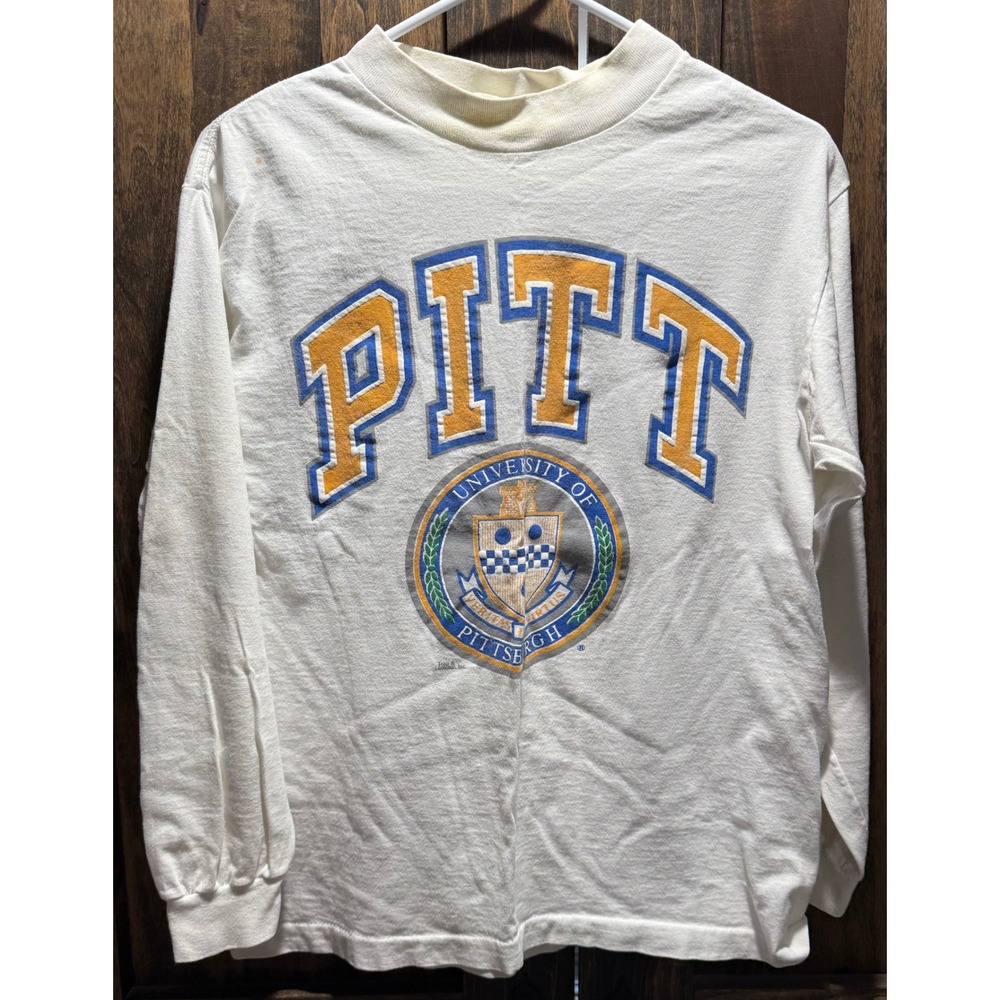 Savvy University of Pittsburgh Pitt Panthers‎ Long Sleeve Shirt Mens Vintage